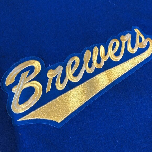Milwaukee Brewers Wool Leather Varsity Jacket Vtg 90s Large Baseball Letterman - Picture 9 of 14